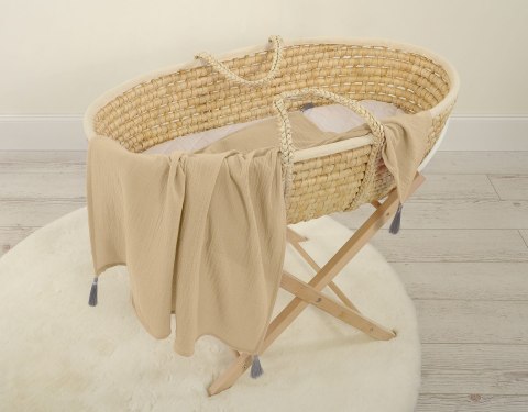 My Sweet Baby Muślinowy kocyk dla niemowląt z chwostami - camel