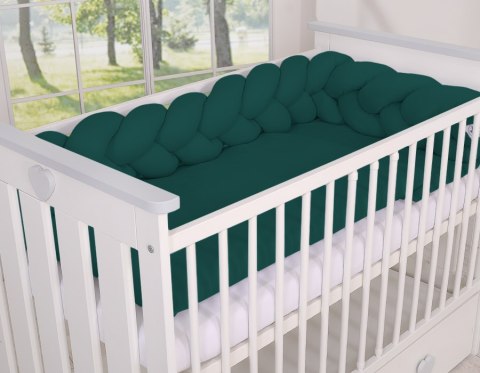 My Sweet Baby Ochraniacz warkocz pleciony do łóżeczka - butelkowa zieleń