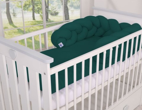 My Sweet Baby Ochraniacz warkocz pleciony do łóżeczka - butelkowa zieleń