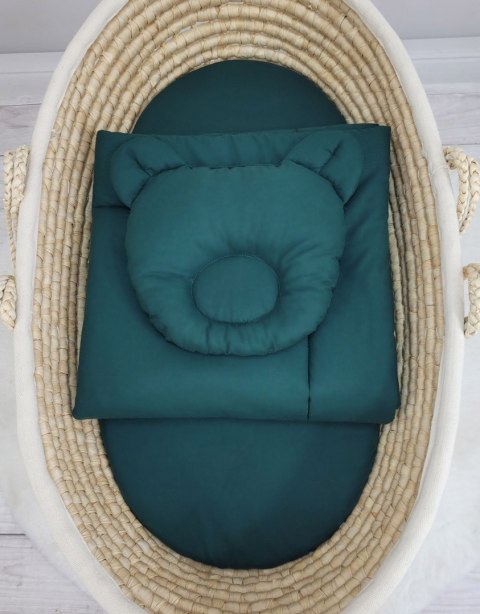 My Sweet Baby Pościel dla niemowląt z wypełnieniem kołderka i poduszka Miś - zestaw 2cz. - butelkowa zieleń