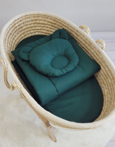 My Sweet Baby Pościel dla niemowląt z wypełnieniem kołderka i poduszka Miś - zestaw 2cz. - butelkowa zieleń