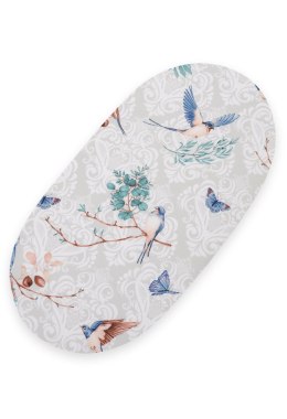 My Sweet Baby Prześcieradło bawełniane do kosza Mojżesza Boho wózka gondoli 75x35 cm - Blue birds