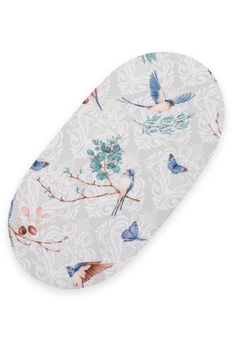 My Sweet Baby Prześcieradło bawełniane do kosza Mojżesza Boho wózka gondoli 75x35 cm - Blue birds