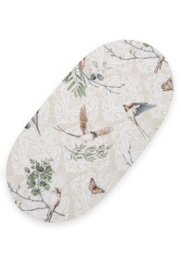 My Sweet Baby Prześcieradło bawełniane do kosza Mojżesza Boho wózka gondoli 75x35 cm - Brown birds
