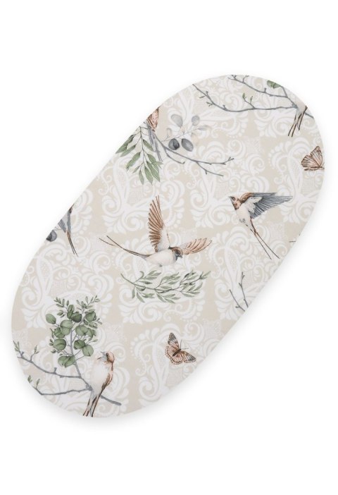 My Sweet Baby Prześcieradło bawełniane do kosza Mojżesza Boho wózka gondoli 75x35 cm - Brown birds