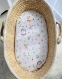My Sweet Baby Prześcieradło bawełniane do kosza Mojżesza Boho wózka gondoli 75x35 cm - Leśna dellikatność