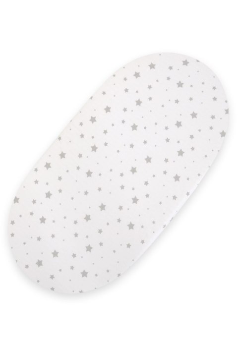 My Sweet Baby Prześcieradło bawełniane do kosza Mojżesza Boho wózka gondoli 75x35 cm - Mini gwiazdki szare