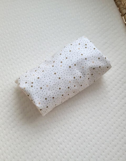 My Sweet Baby Prześcieradło bawełniane do kosza Mojżesza Boho wózka gondoli 75x35 cm - Mini gwiazdki złote