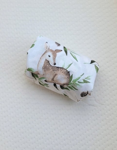 My Sweet Baby Prześcieradło bawełniane do kosza Mojżesza Boho wózka gondoli 75x35 cm - Woodland green