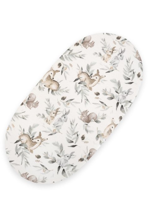 My Sweet Baby Prześcieradło bawełniane do kosza Mojżesza Boho wózka gondoli 75x35 cm - Woodland olive