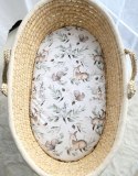 My Sweet Baby Prześcieradło bawełniane do kosza Mojżesza Boho wózka gondoli 75x35 cm - Woodland olive