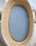 My Sweet Baby Prześcieradło bawełniane do kosza Mojżesza Boho wózka gondoli 75x35 cm - brudny niebieski