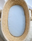 My Sweet Baby Prześcieradło bawełniane do kosza Mojżesza Boho wózka gondoli 75x35 cm - niebieskie