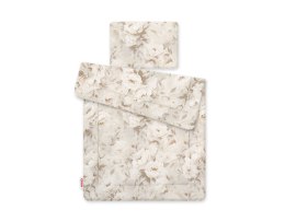 Bobono Komplet pościeli dla niemowląt z wypełnieniem 2-cz 75x100cm NEWBORN - Peonies beige