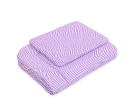 Bobono Komplet pościeli dla niemowląt z wypełnieniem 2-cz 75x100cm NEWBORN - Pepitka fioletowa