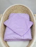 Bobono Komplet pościeli dla niemowląt z wypełnieniem 2-cz 75x100cm NEWBORN - Pepitka fioletowa