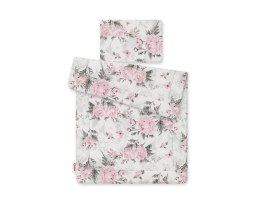 Bobono Komplet pościeli dla niemowląt z wypełnieniem 2-cz 75x100cm NEWBORN - Romantic peonies
