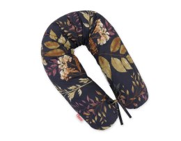 Bobono Poduszka ciążowa Longer dla kobiet w ciąży do spania + zdejmowana poszewka - Floristic granat