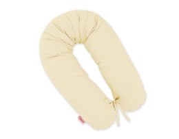 Bobono Poduszka ciążowa Longer dla kobiet w ciąży do spania + zdejmowana poszewka - Kremowa