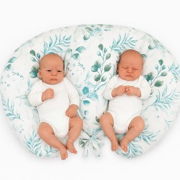 Bobono Poduszka rogal do karmienia bliźniąt + zdejmowana poszewka - eucaliptus mint