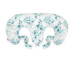 Bobono Poduszka rogal do karmienia bliźniąt + zdejmowana poszewka - eucaliptus mint