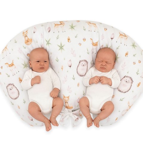 Bobono Poduszka rogal do karmienia bliźniąt + zdejmowana poszewka - leśna delikatność