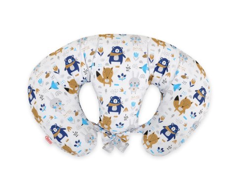 Bobono Poduszka rogal do karmienia bliźniąt + zdejmowana poszewka - misie granatowe