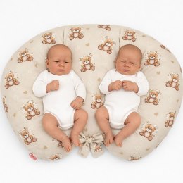 Bobono Poduszka rogal do karmienia bliźniąt + zdejmowana poszewka - misiove love