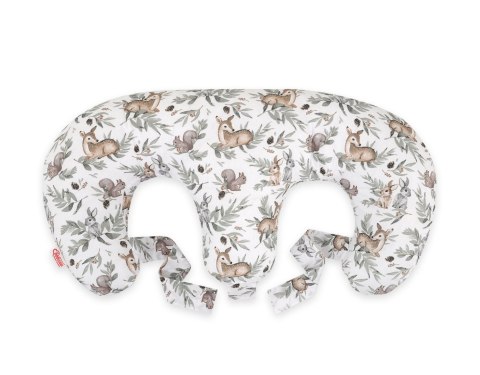 Bobono Poduszka rogal do karmienia bliźniąt + zdejmowana poszewka - woodland olive