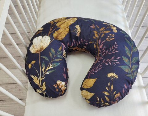 Bobono Poduszka rogal do karmienia fasolka + zdejmowana poszewka - Floristic granat