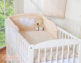 Bobono Pościel 3-cz 135x100 - Serduszka grochy beżowe