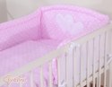 Bobono Pościel 3-cz 135x100 - Serduszka grochy różowe