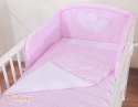 Bobono Pościel 3-cz 135x100 - Serduszka grochy różowe