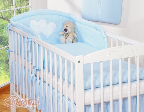 Bobono Pościel 3-cz 135x100 - Serduszka paseczki niebieskie