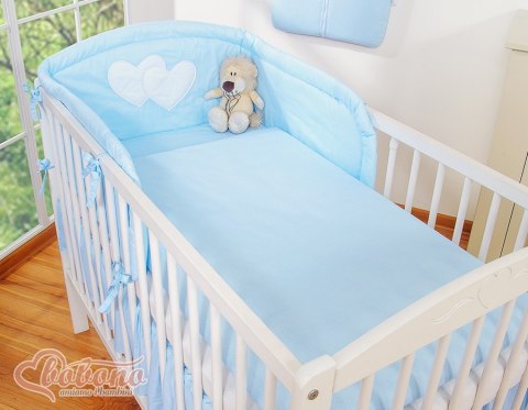 Bobono Pościel 3-cz 135x100 - Serduszka paseczki niebieskie