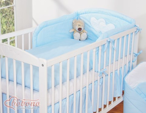 Bobono Pościel 3-cz 135x100 - Serduszka paseczki niebieskie