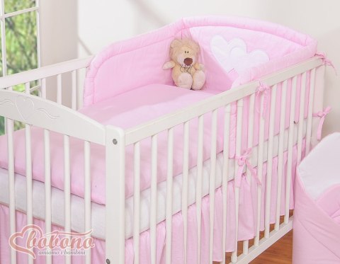 Bobono Pościel 3-cz 135x100 - Serduszka paseczki różowe