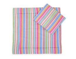 Bobono Pościel do wózka z wypełnieniem kołderka i poduszka - Paski jagodowe