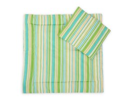 Bobono Pościel do wózka z wypełnieniem kołderka i poduszka - Paski zielone