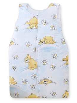 Bobono Śpiworek dla dzieci bawełniany M 6-12 mcy TOG 2.5 całoroczny miodzio niebieski