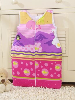 Bobono Śpiworek dla dzieci bawełniany M 6-12 mcy TOG 2.5 całoroczny miś polarny na różu