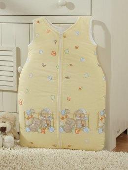 Bobono Śpiworek dla dzieci bawełniany M 6-12 mcy TOG 2.5 całoroczny misie w łóżeczku na żółtym