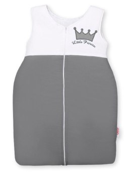 Bobono Śpiworek dla dzieci bawełniany M 6-12 mcy TOG 2.5 całoroczny ocieplany Little Princess antracyt