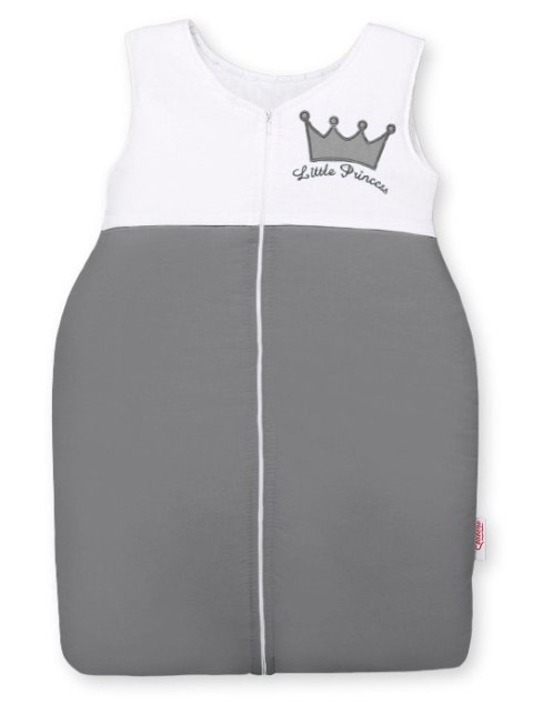 Bobono Śpiworek dla dzieci bawełniany M 6-12 mcy TOG 2.5 całoroczny ocieplany Little Princess antracyt