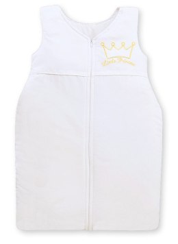 Bobono Śpiworek dla dzieci bawełniany M 6-12 mcy TOG 2.5 całoroczny ocieplany - Little Princess biały