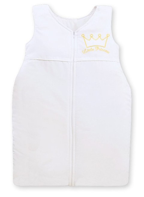 Bobono Śpiworek dla dzieci bawełniany M 6-12 mcy TOG 2.5 całoroczny ocieplany - Little Princess biały