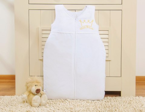 Bobono Śpiworek dla dzieci bawełniany M 6-12 mcy TOG 2.5 całoroczny ocieplany - Little Princess biały