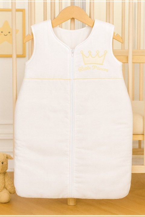 Bobono Śpiworek dla dzieci bawełniany M 6-12 mcy TOG 2.5 całoroczny ocieplany - Little Princess biały