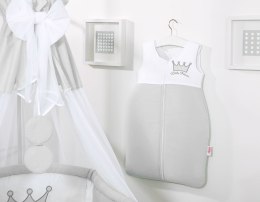 Bobono Śpiworek dla dzieci bawełniany M 6-12 mcy TOG 2.5 całoroczny ocieplany Little Princess szary