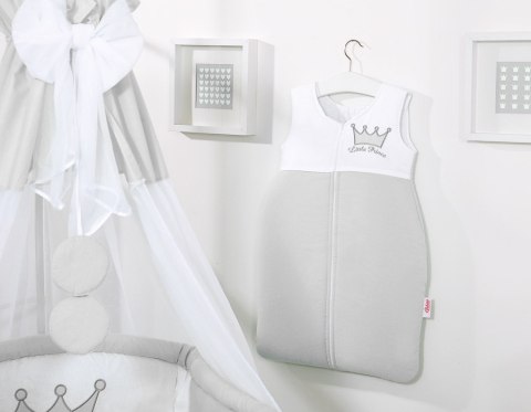Bobono Śpiworek dla dzieci bawełniany M 6-12 mcy TOG 2.5 całoroczny ocieplany Little Princess szary